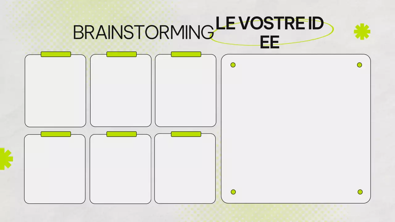 Presentazione infografica del Brainstorming verde e grigio