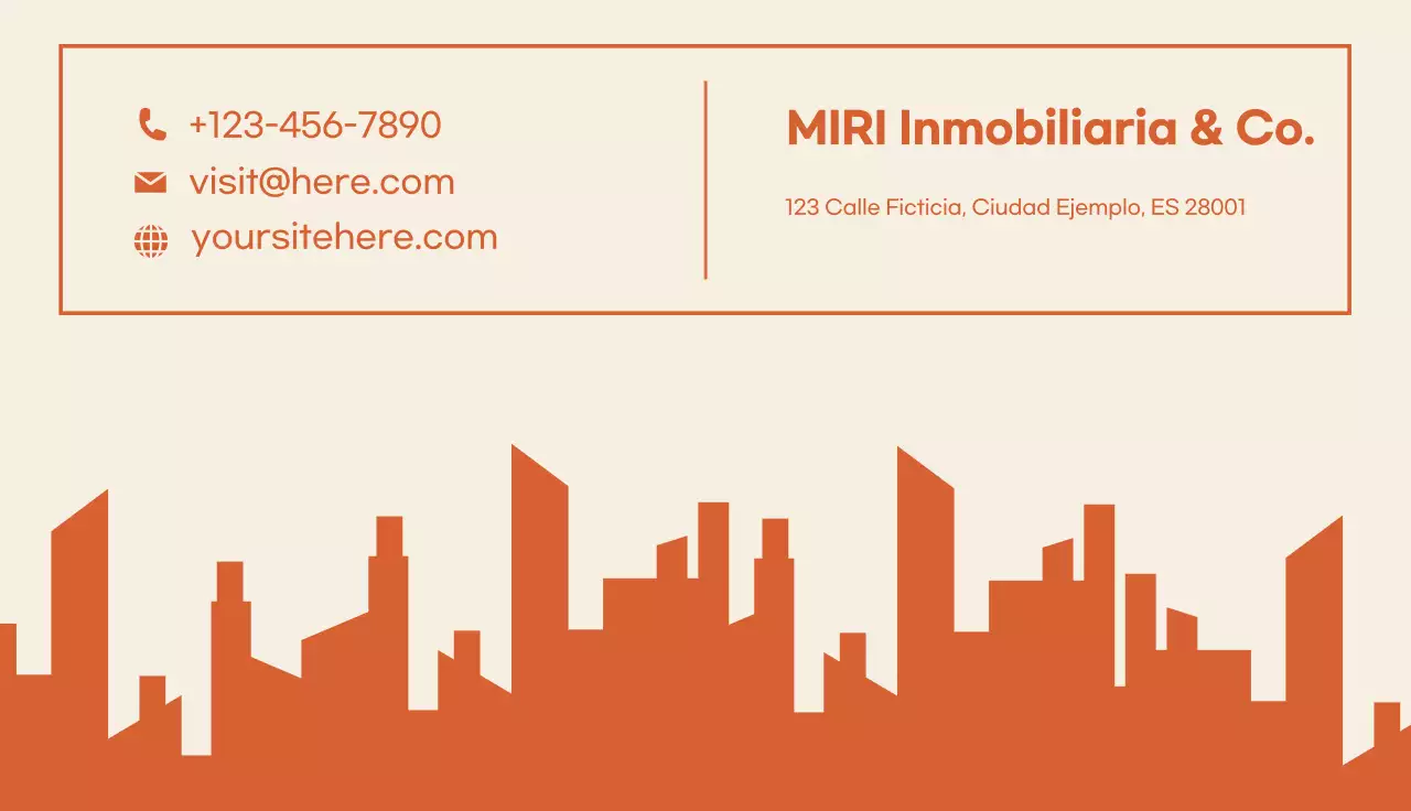 tarjeta inmobiliaria orange modern