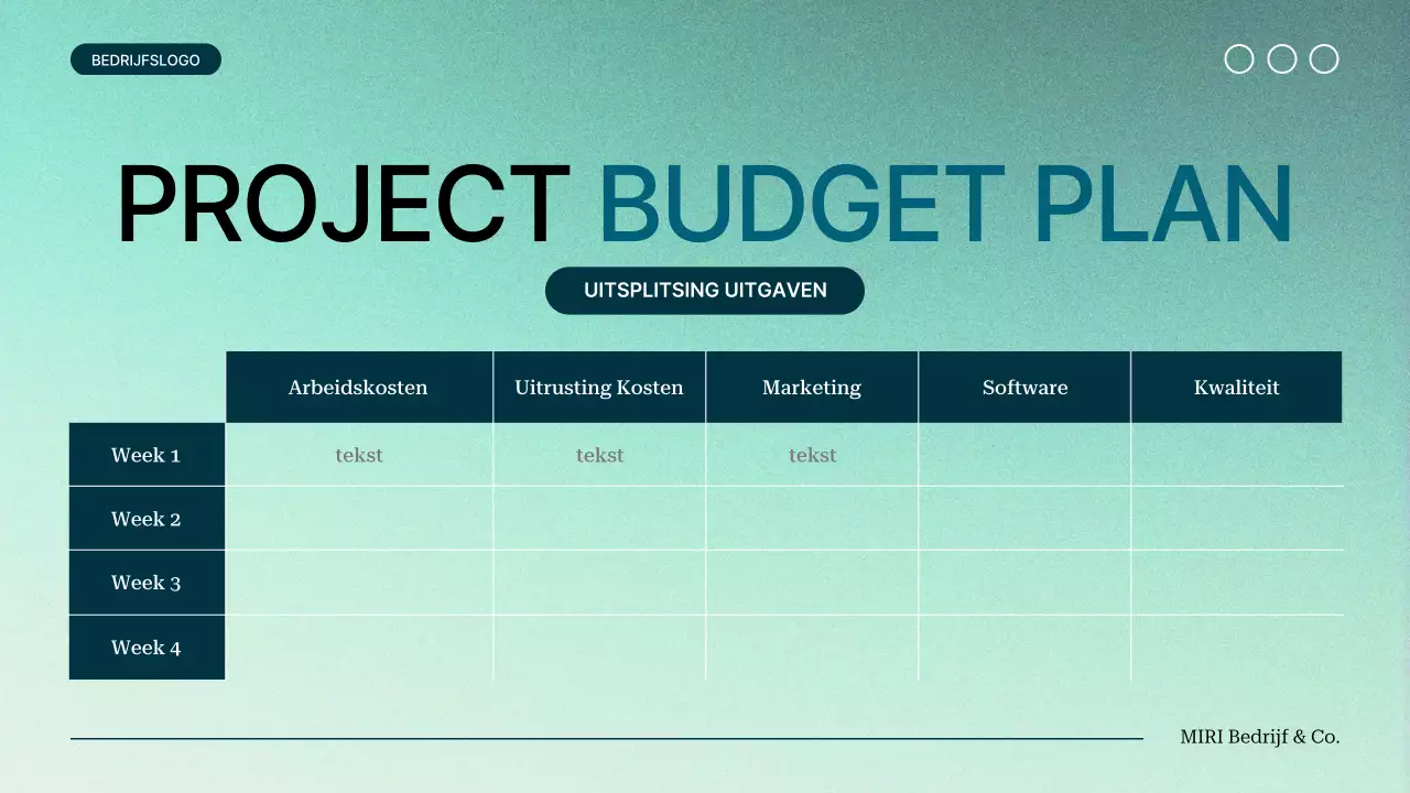 groenverloop modern Projectvoorstel