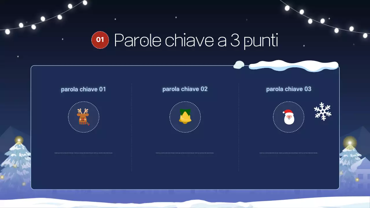 Una bella presentazione in blu navy e viola