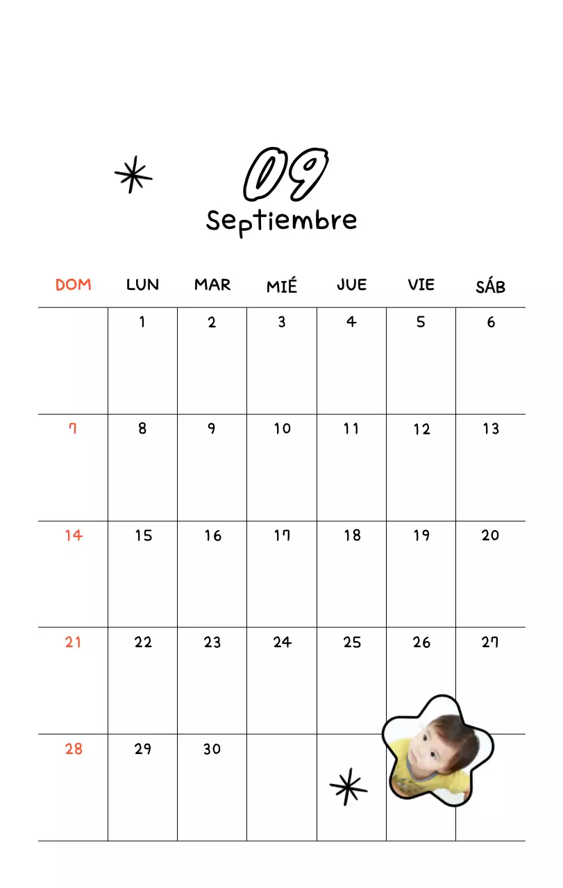 Bonito calendario con fotos de Año Nuevo