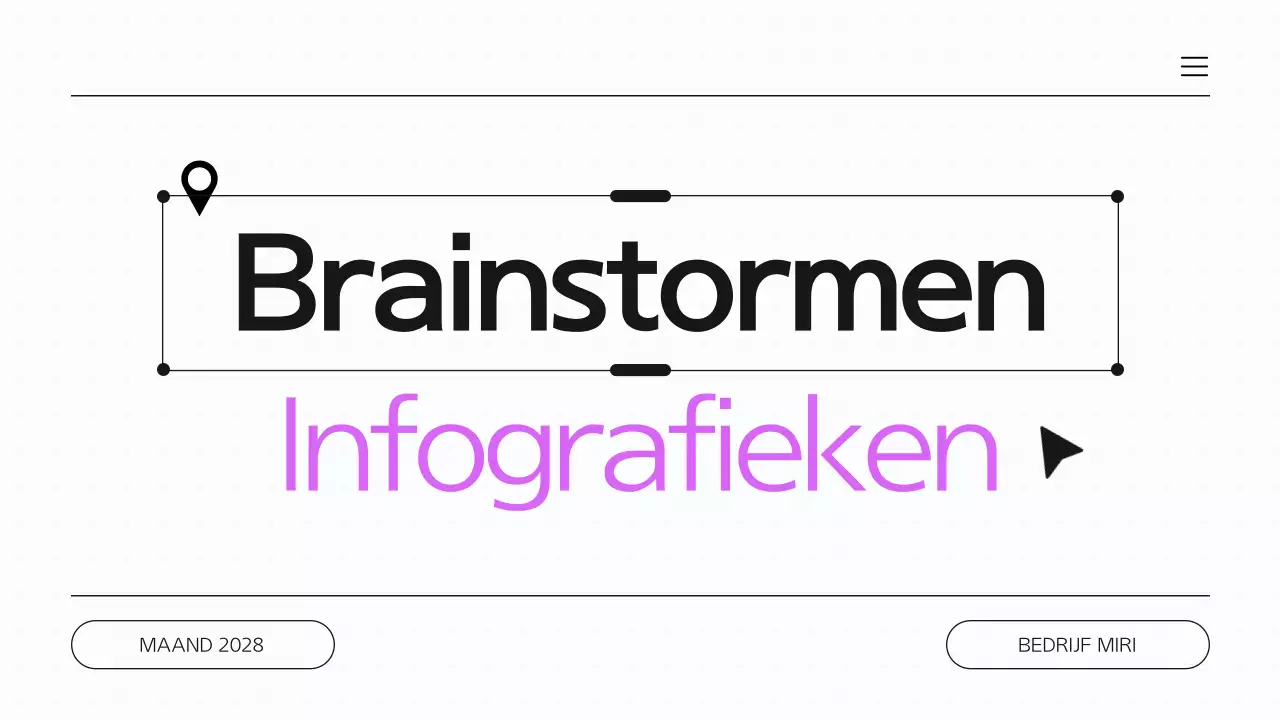 Paars en wit brainstormen infografische presentatie