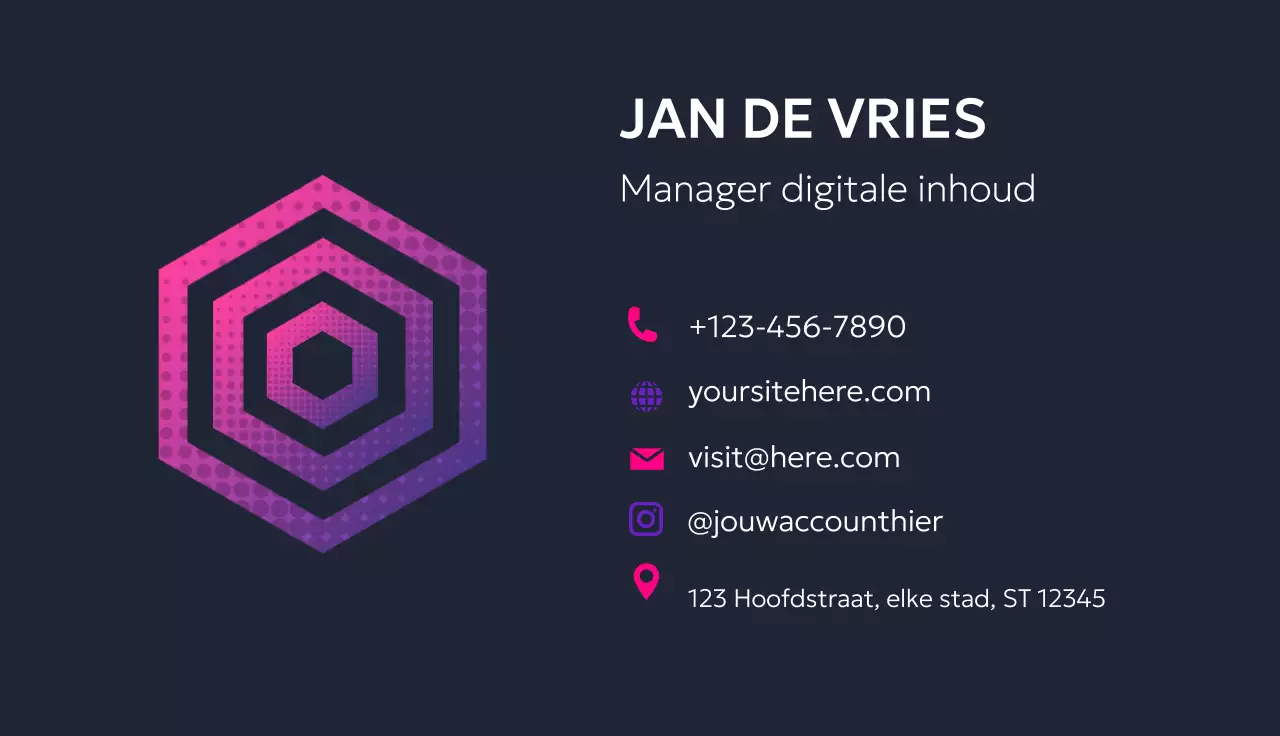 paars geometrisch visitekaartje