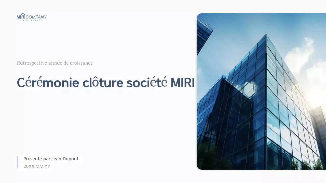 Rapport de fin d'année d'une entreprise moderne et blanche