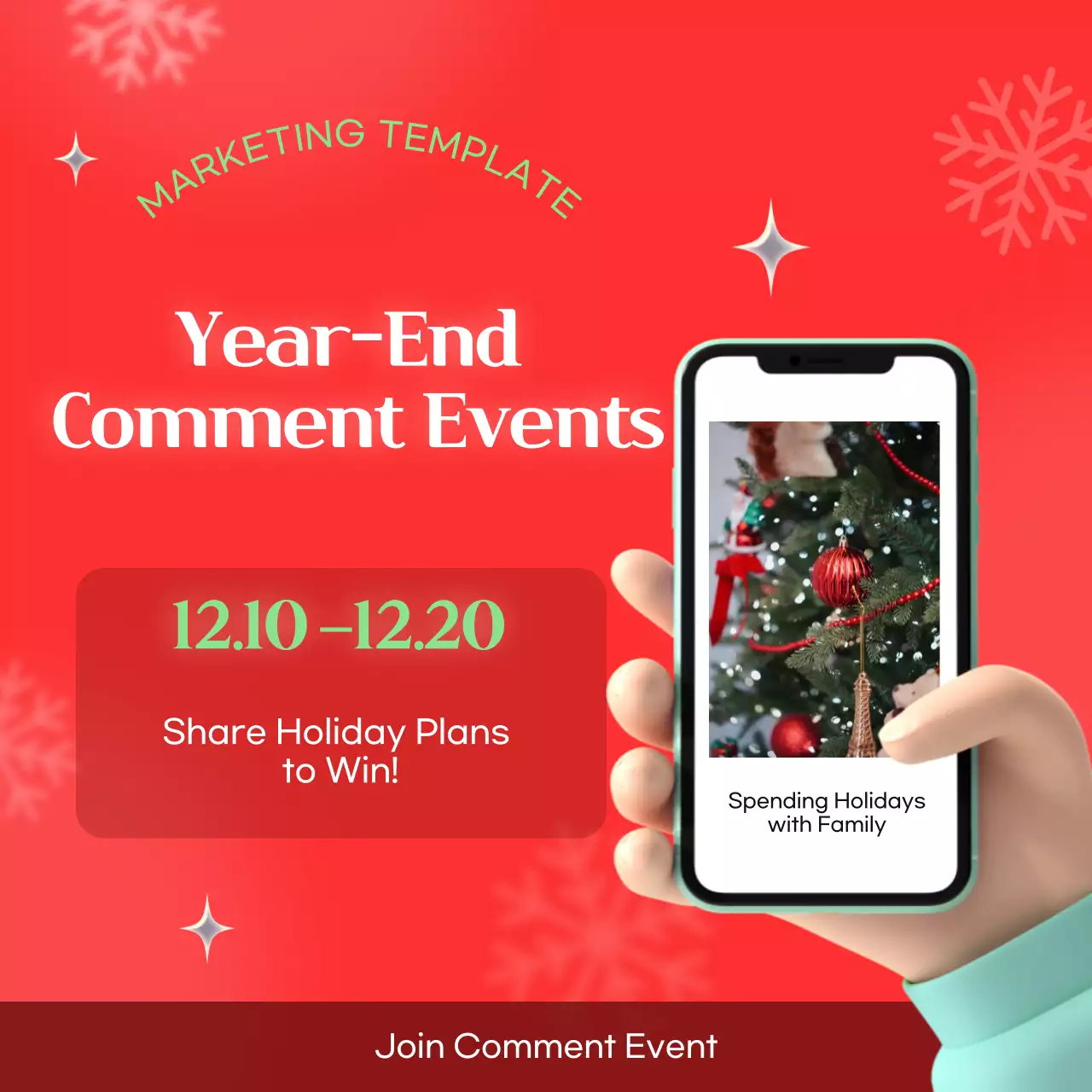 Modelo de marketing festivo vermelho Instagram Carousel