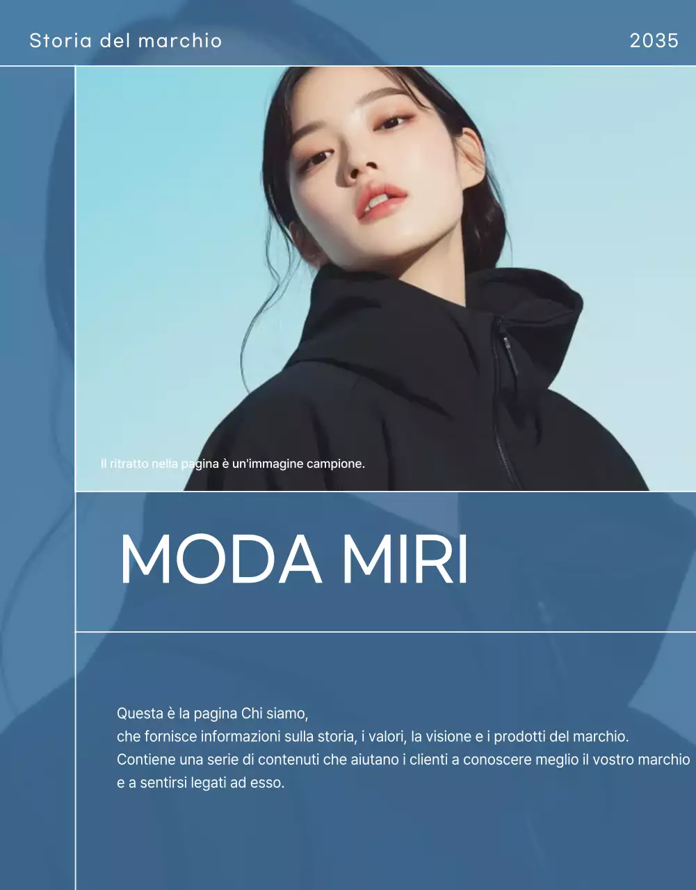 Annuncio di moda moderna di colore azzurro