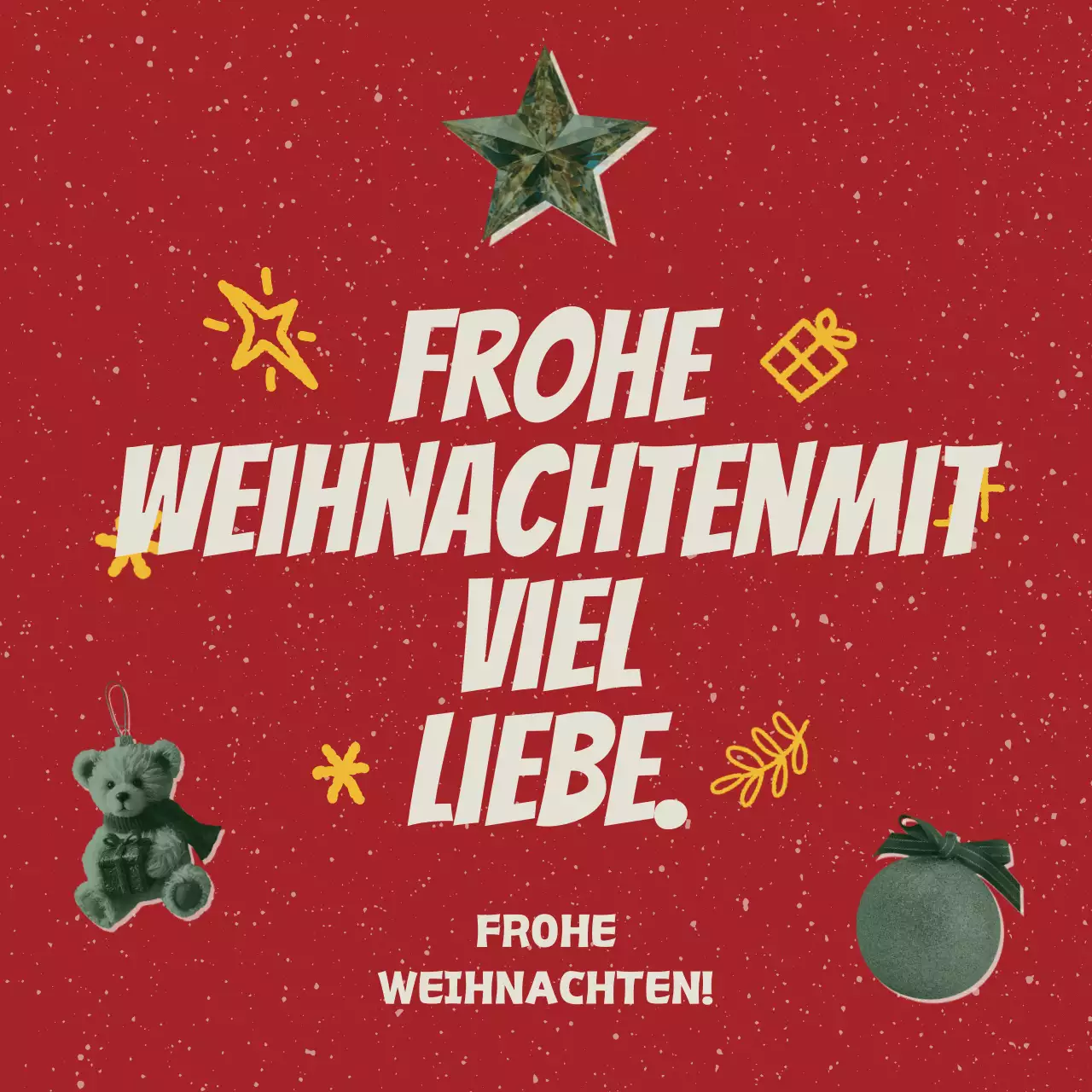 Rote Retro-Weihnachtsgrüße