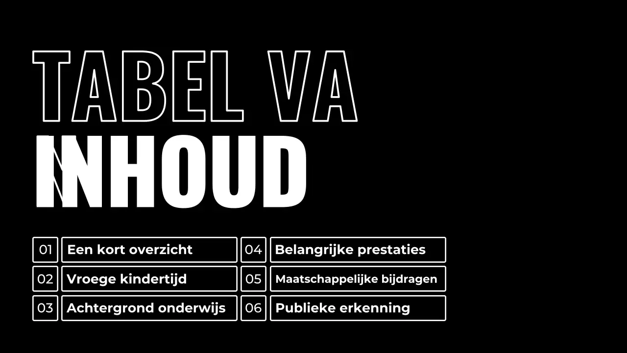 Zwart-wit biografiepresentatie