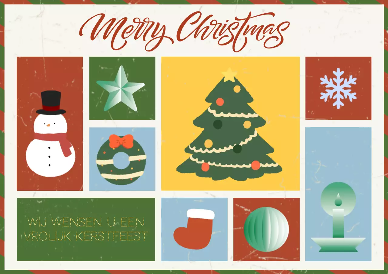 Abstracte Vintage Kerstkaart