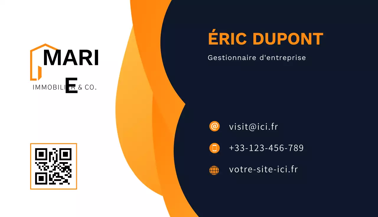 carte de visite moderne orange