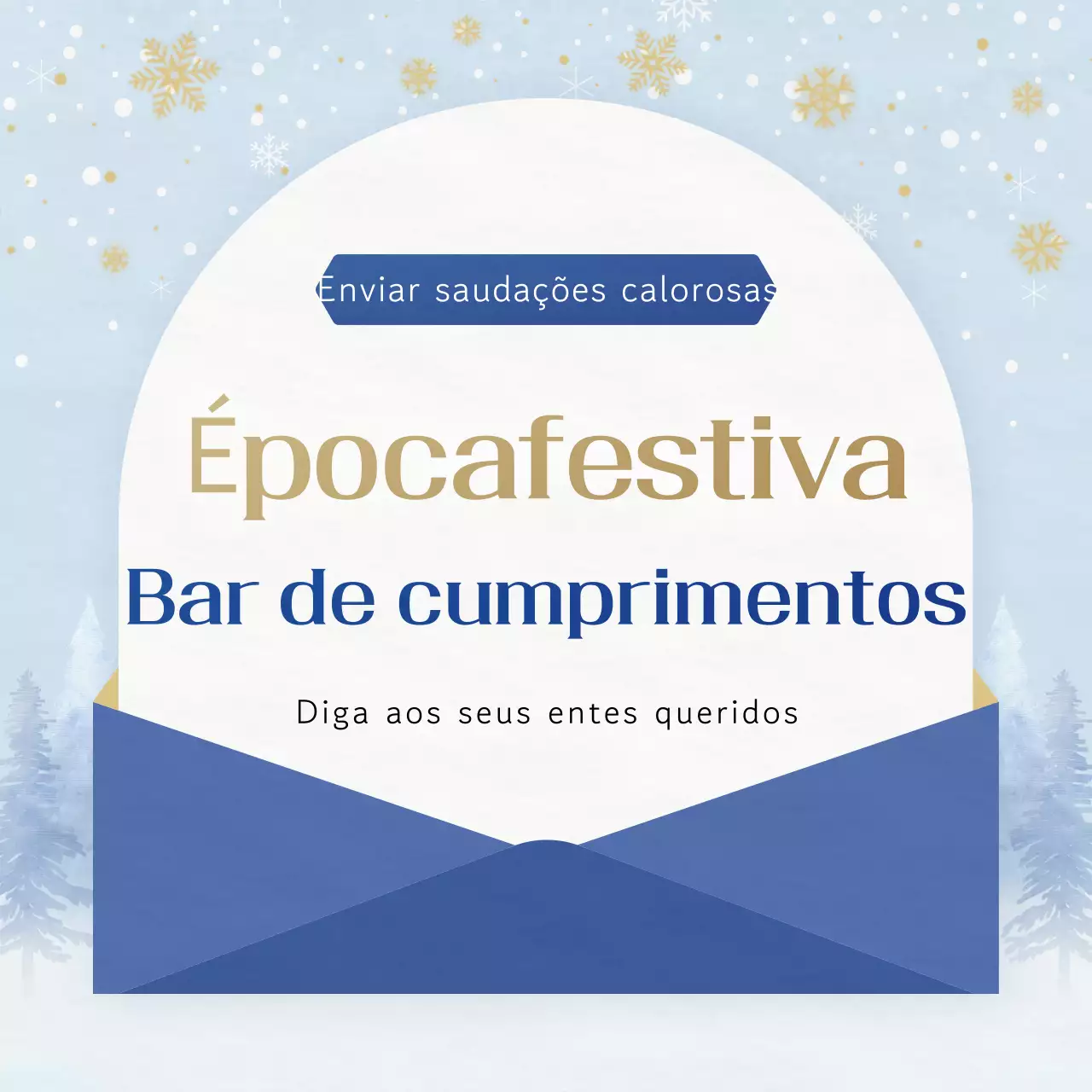 Saudações festivas simples azuis