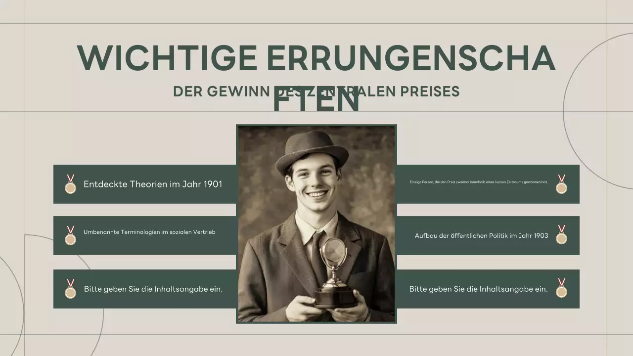 grüner Klassiker der Biografiepräsentation