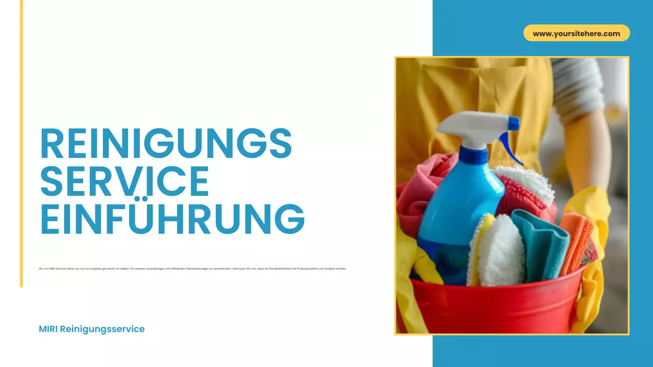 blau-gelb-modernes Reinigungsservice-Aktion