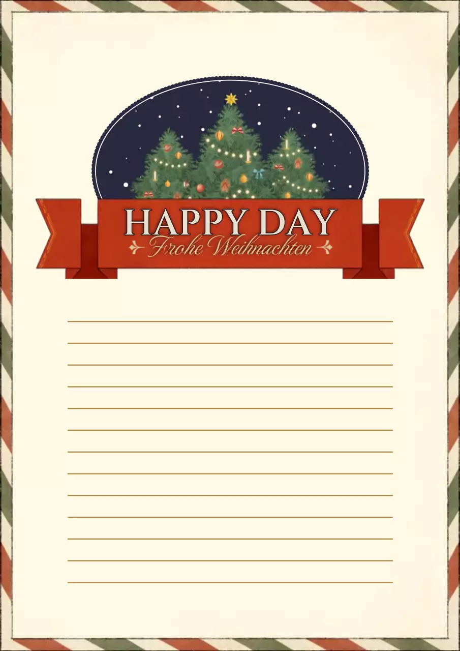 Klassische Weihnachtskarte in Rot und Elfenbein