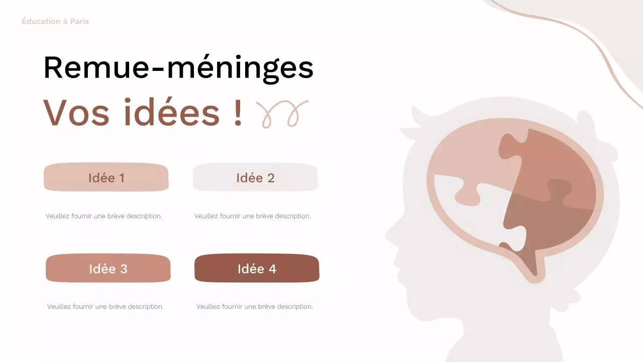 brun et rose guide de mise en page pour le brainstorming biologique