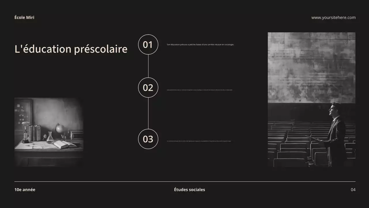 Beige et noir Biographie moderne Matériel de cours Introduction Présentation