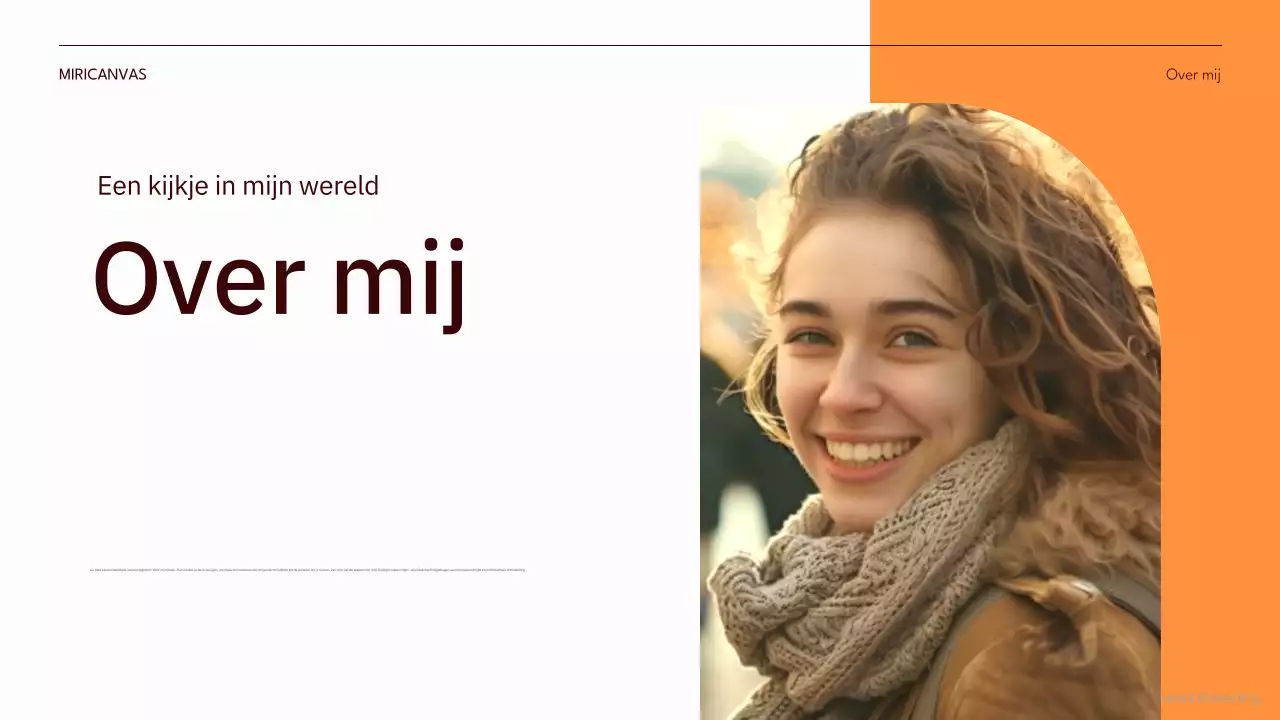 oranje moderne zelfintroductie pitch