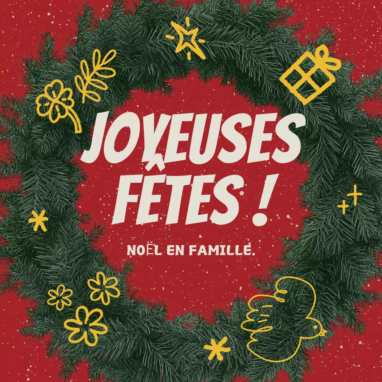 Vœux de Noël rétro rouges