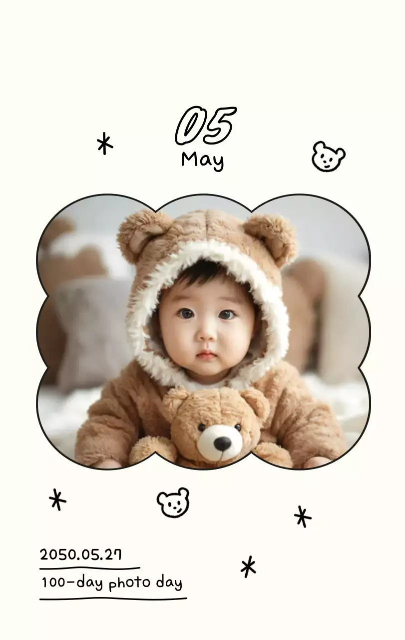 Kalender foto Tahun Baru yang lucu