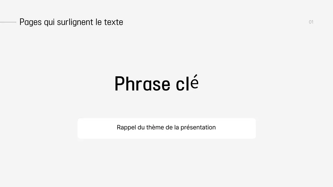 Planification d'une présentation moderne grise