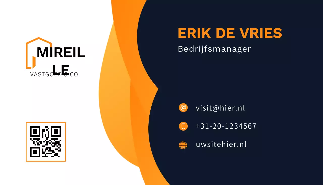 oranje modern visitekaartje