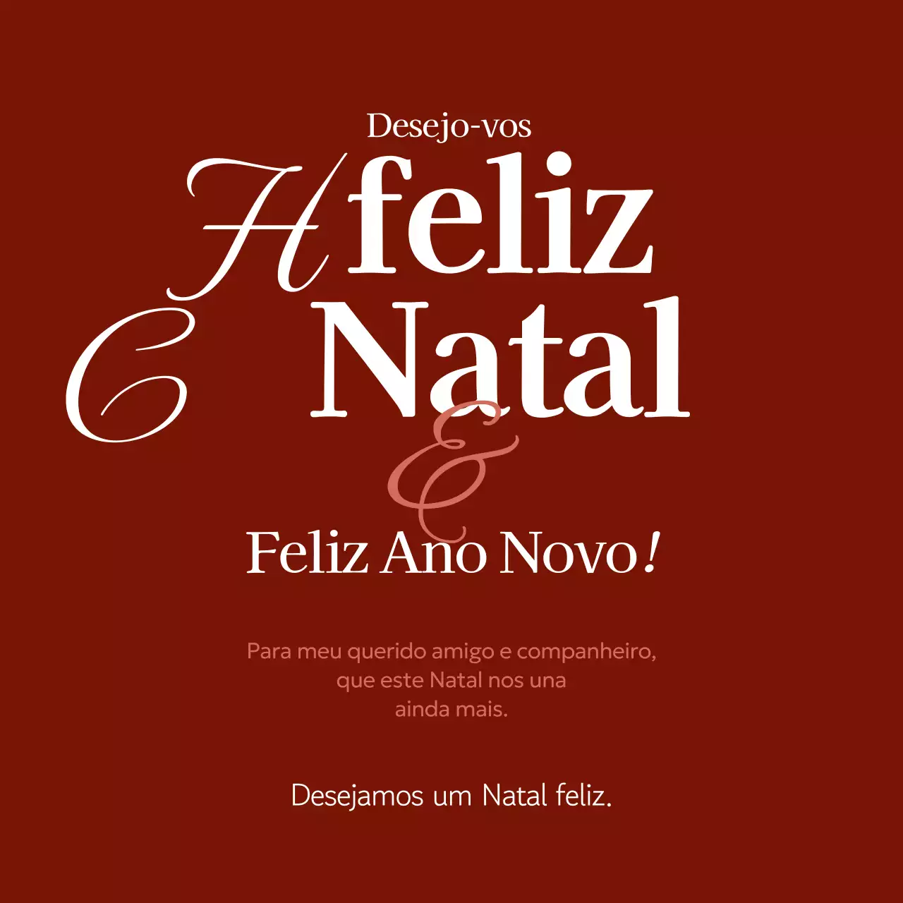 Cartão de Natal clássico castanho
