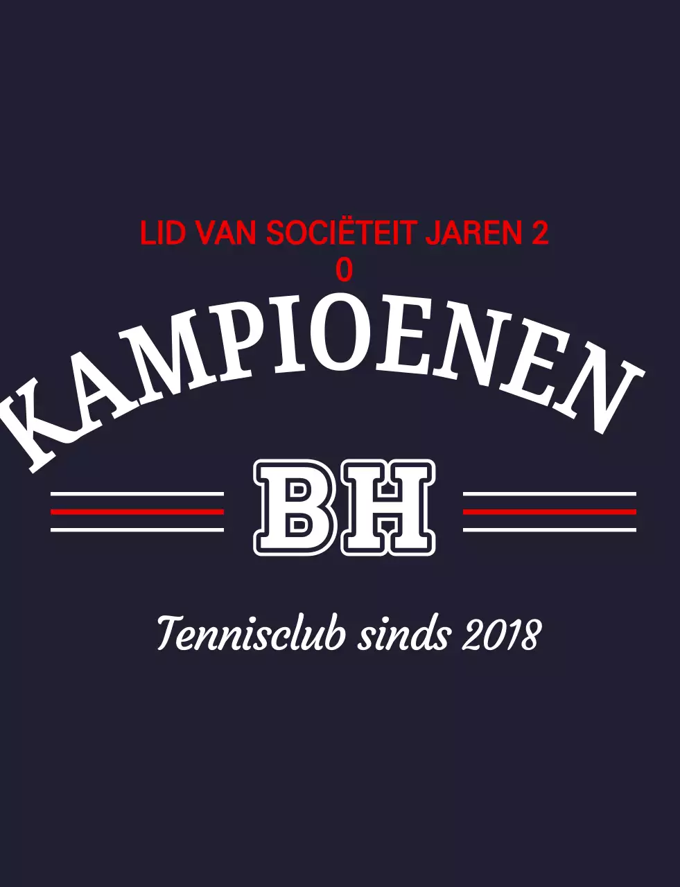 Marineblauw klassiek tennislogo