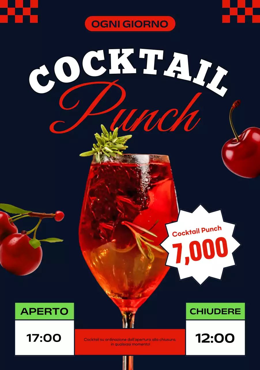 Pubblicità del cocktail Red Pop