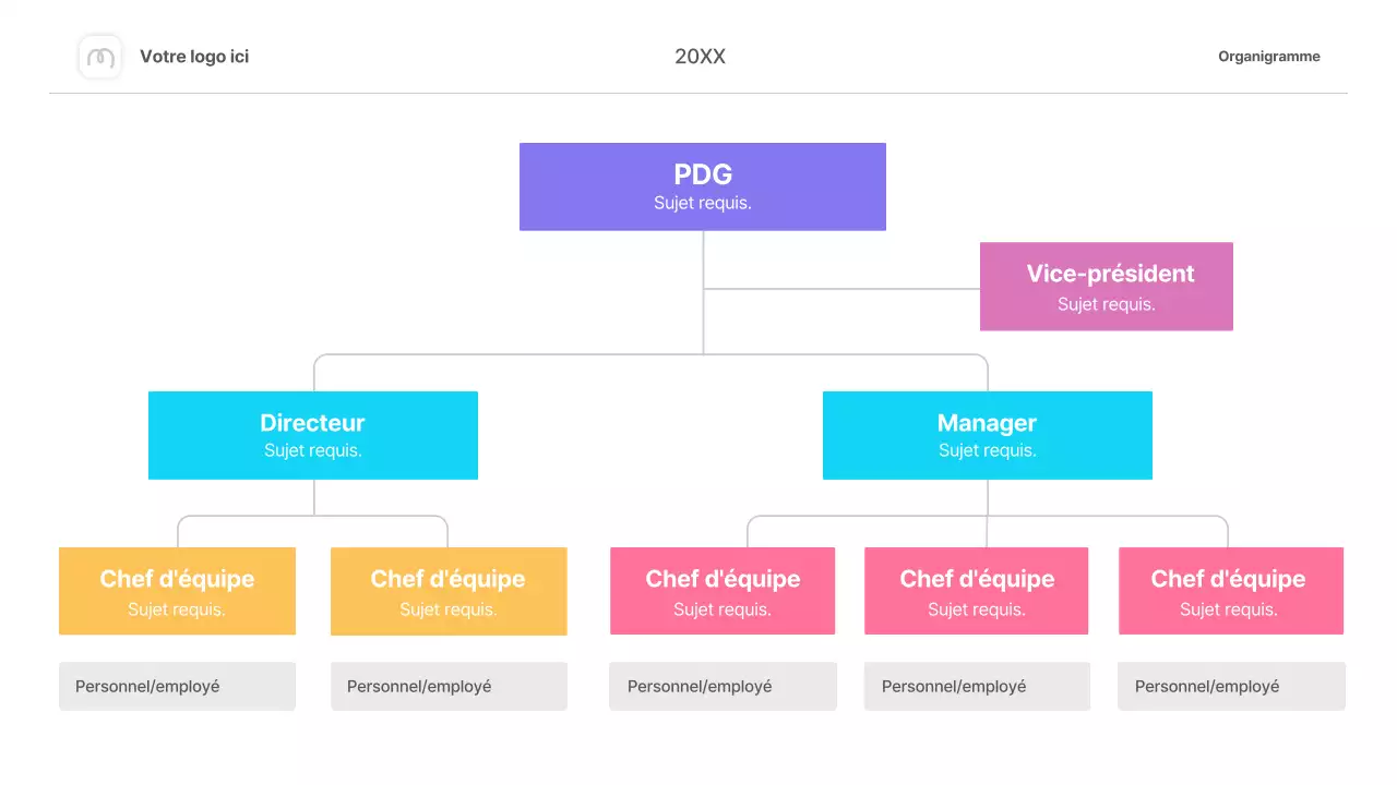 organigramme simple et coloré - infographie