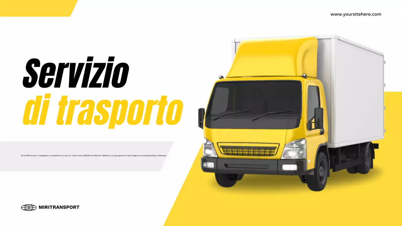 presentazione del trasporto moderno giallo