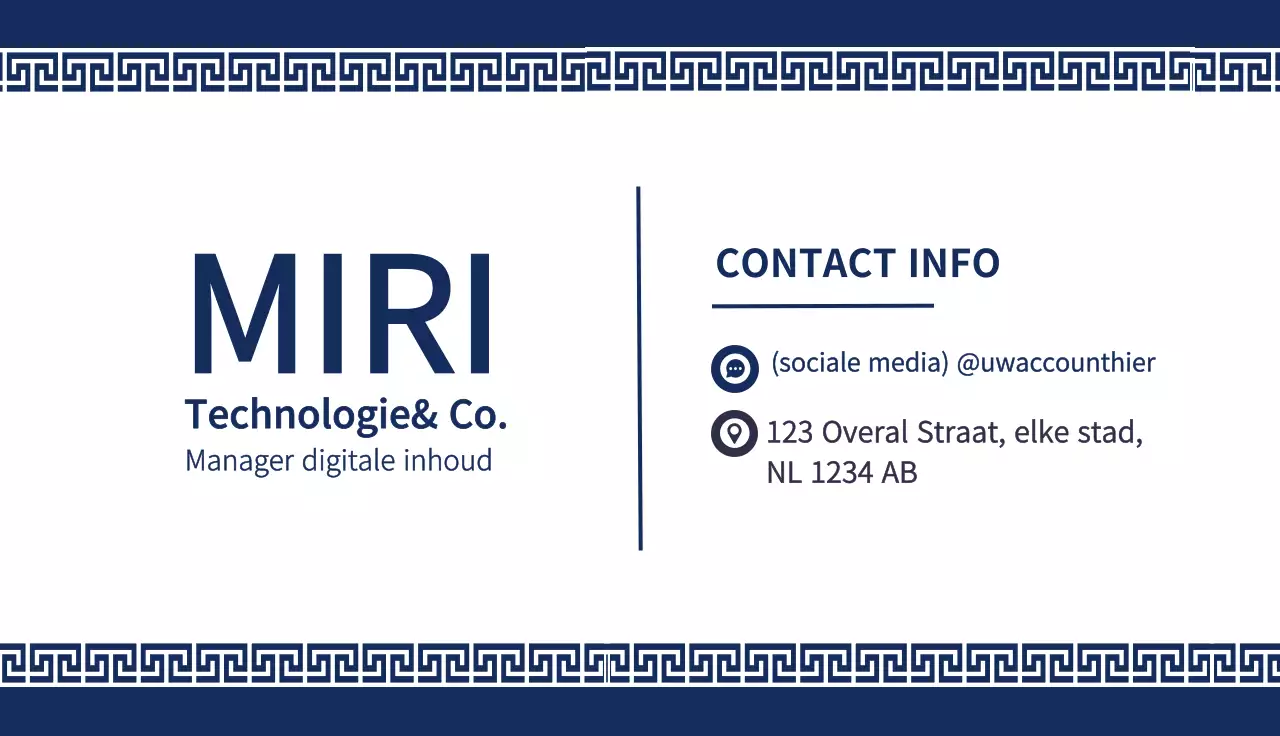 persoonlijk visitekaartje digitale content manager