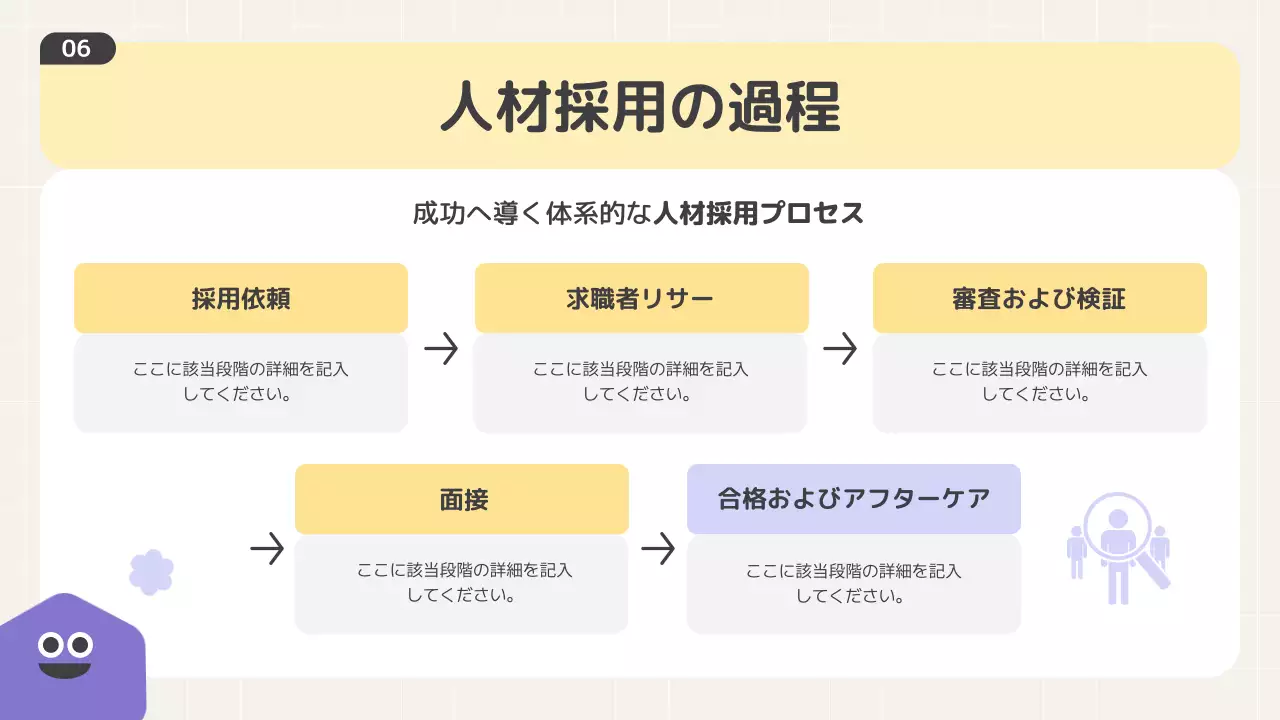 ベージュ シンプル 採用 資料 プレゼンテーション