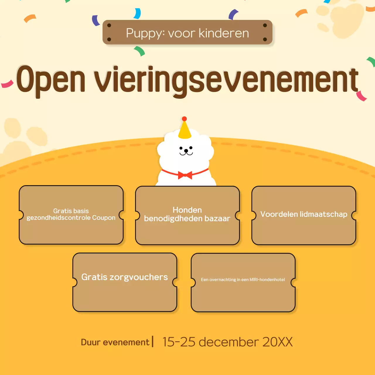 Promoot het gele knuffeldier kleuterschool