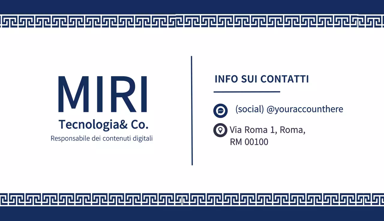 biglietto da visita personale gestore di contenuti digitali