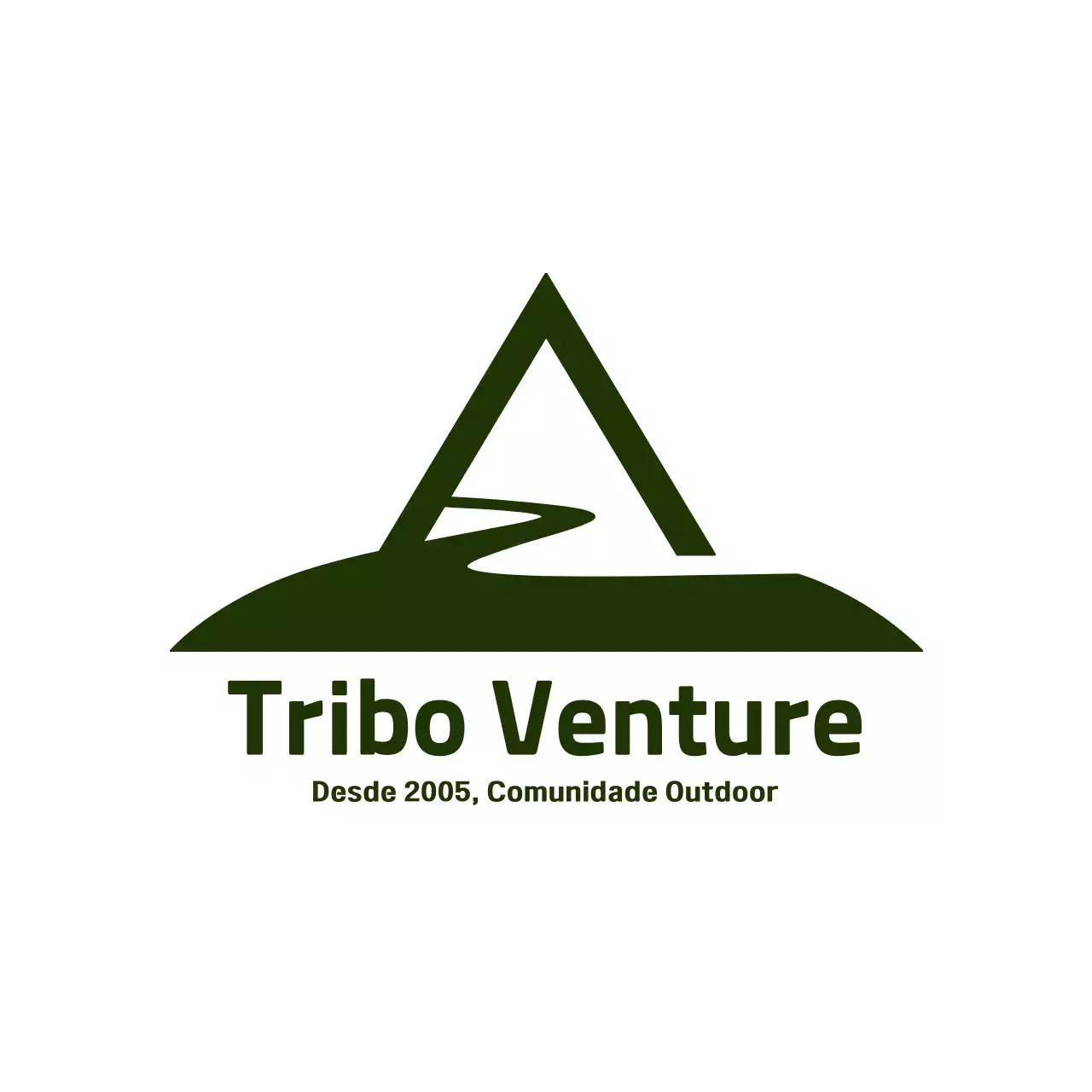logótipo verde aventura estilo moderno e minimalista