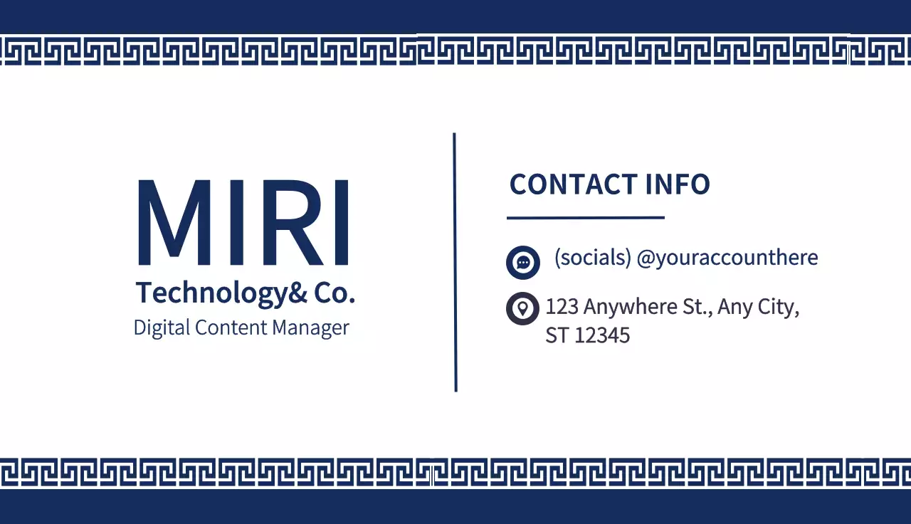 Navy Minimal Business Card