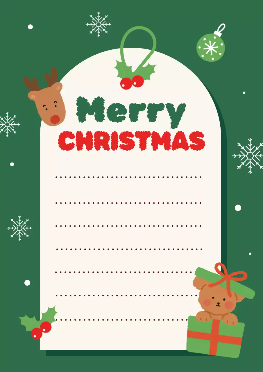 緑 かわいい クリスマス メモ ポスター