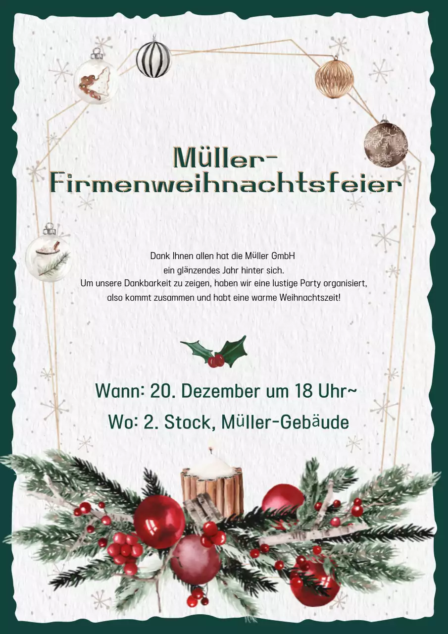 Vintage Urlaub Veranstaltung Einladung in grün