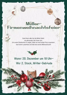 Vintage Urlaub Veranstaltung Einladung in grün