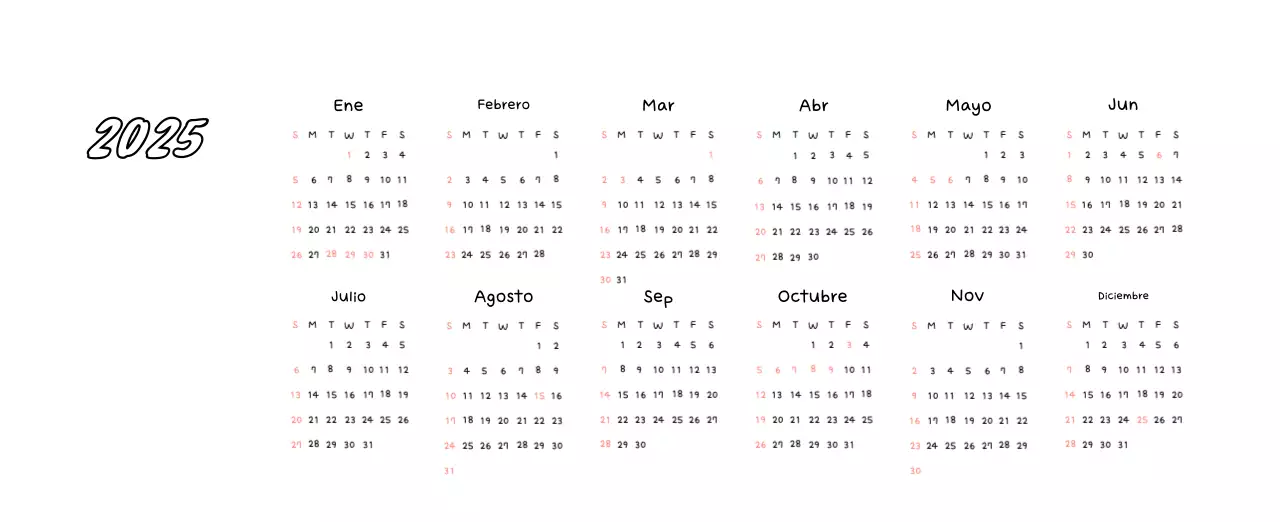 Bonito calendario con fotos de Año Nuevo