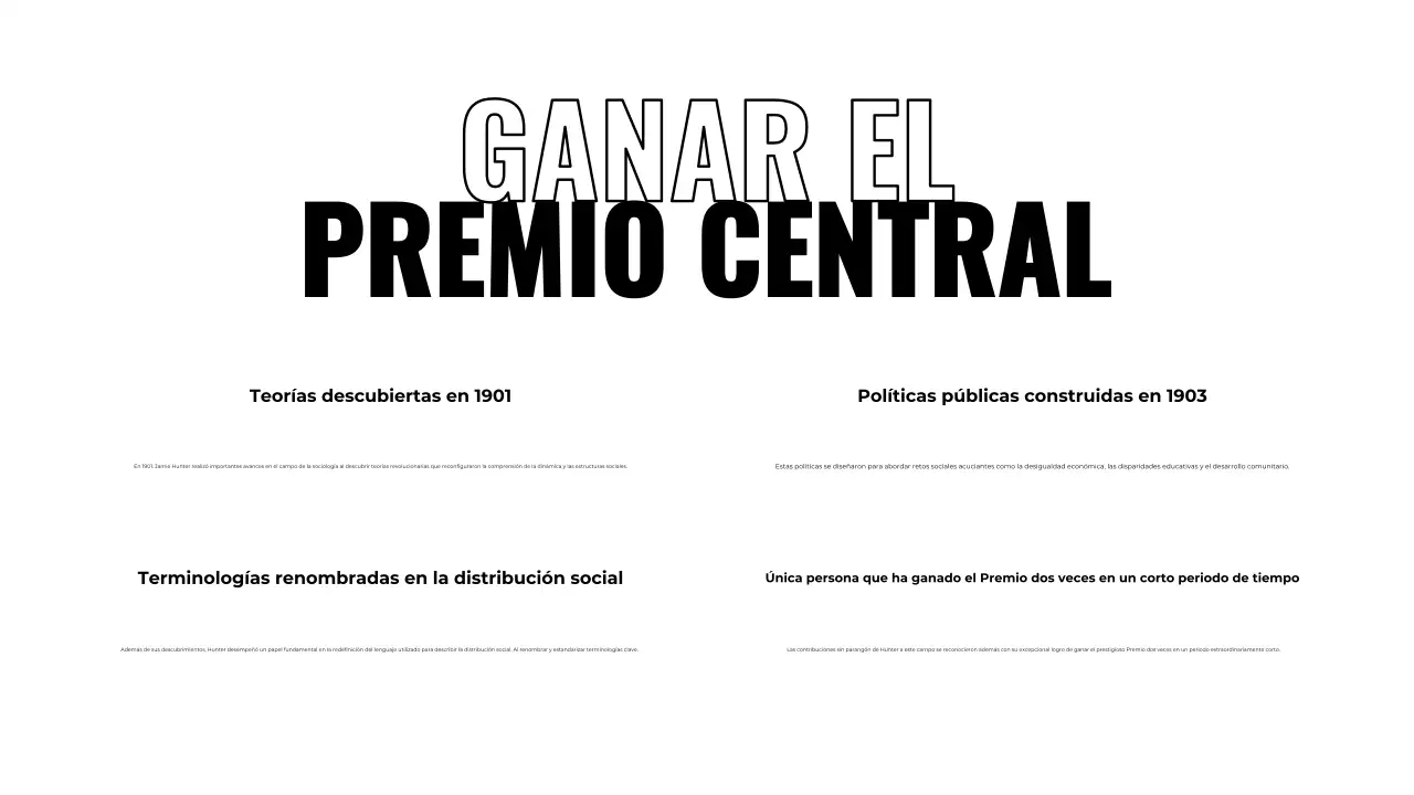 Presentación de biografías en blanco y negro