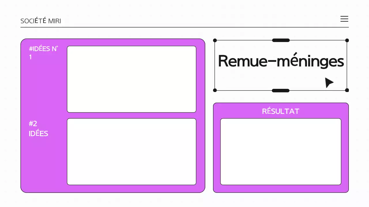 Présentation infographique sur le brainstorming en violet et blanc