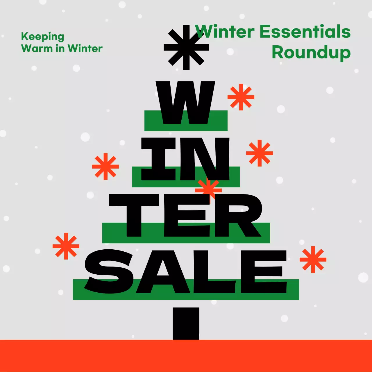 Bài đăng trên mạng xã hội khuyến mại mùa đông hiện đại xanh