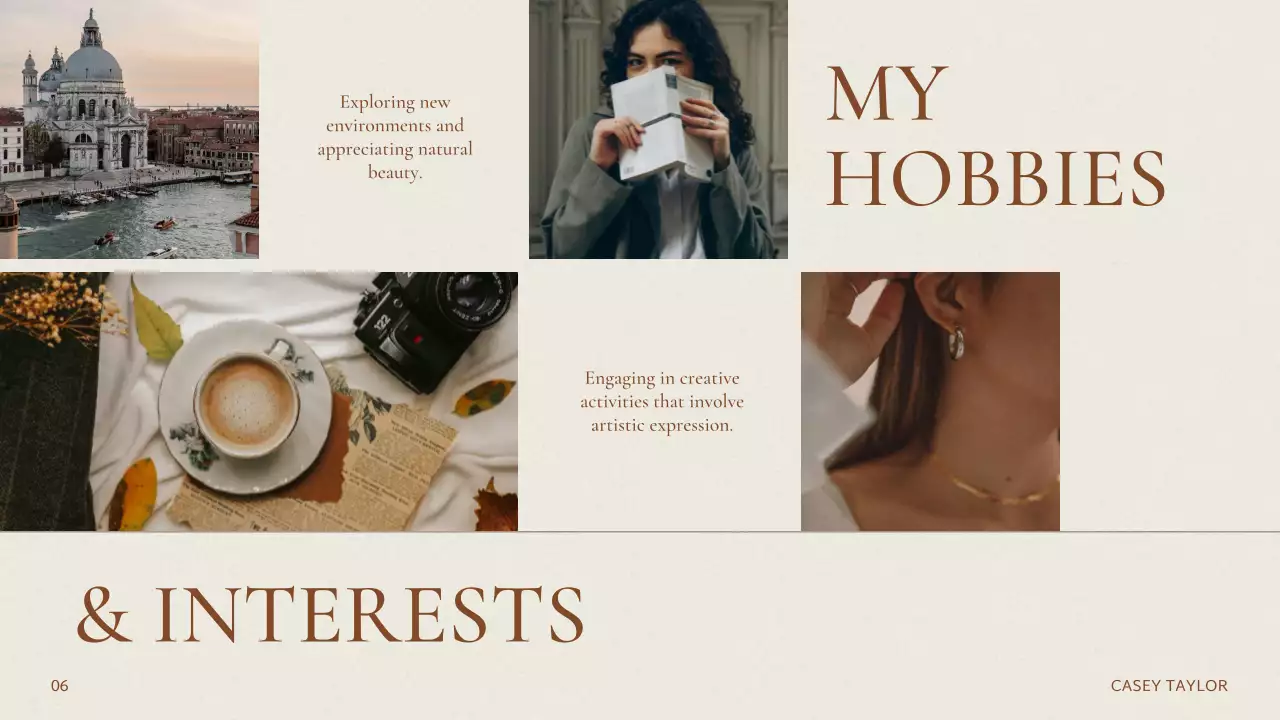 Bài thuyết trình cá nhân hiện đại màu be