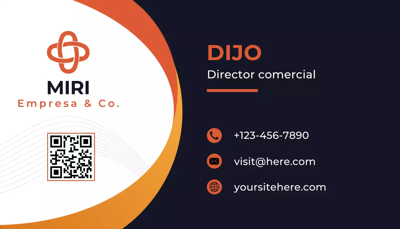 Tarjeta de visita moderna naranja
