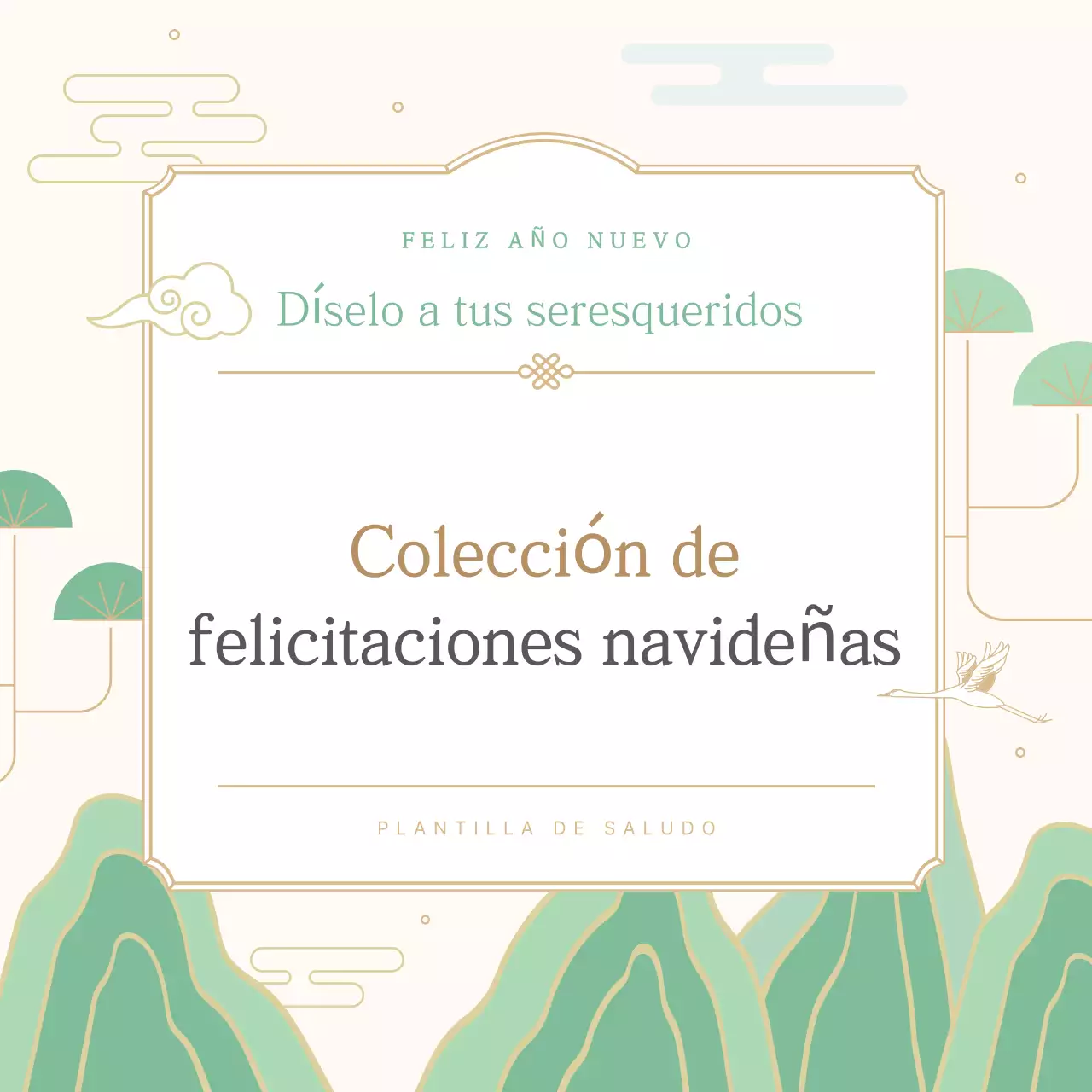 Felicitación tradicional de Año Nuevo con menta