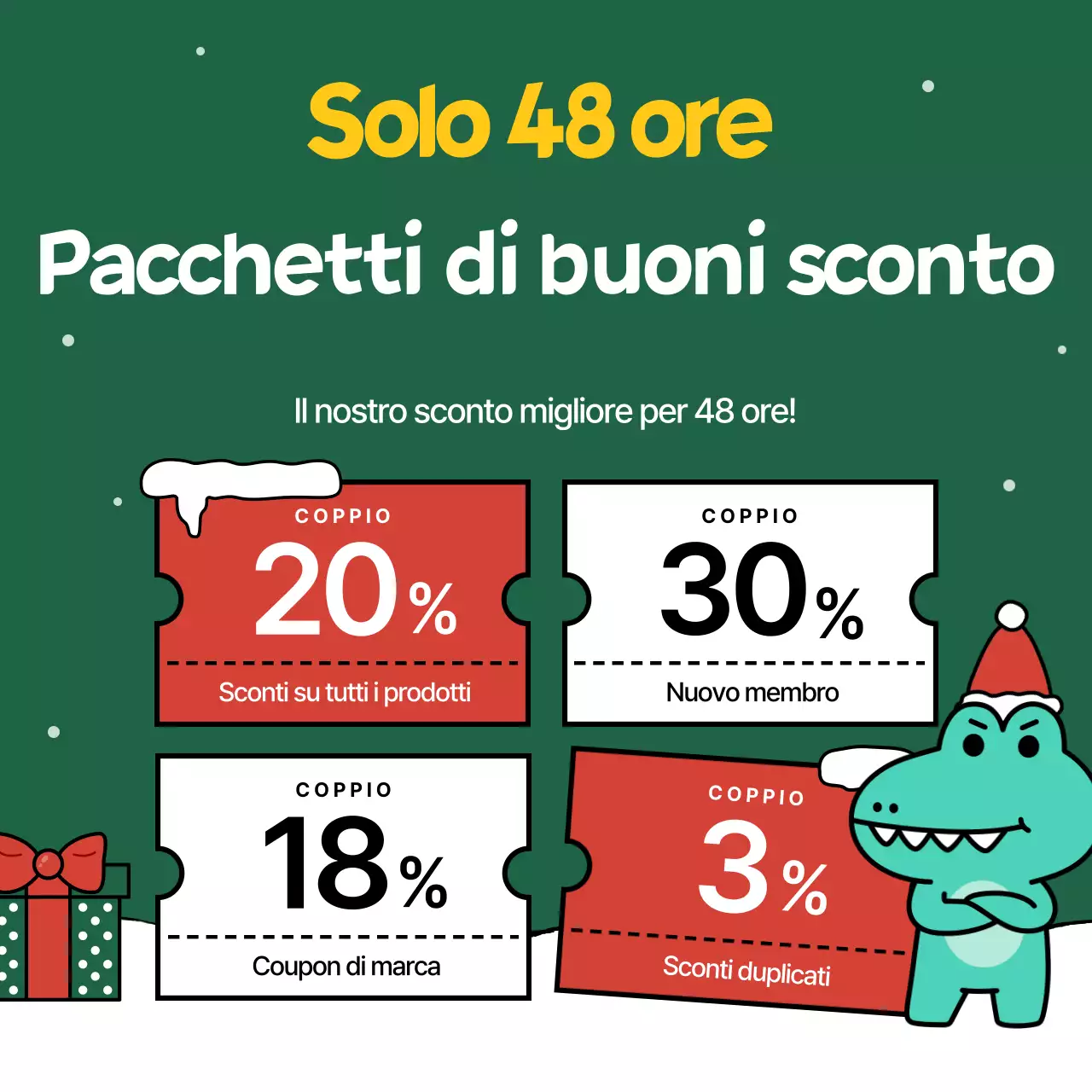 Promozione di marketing Red Christmas per le festività natalizie
