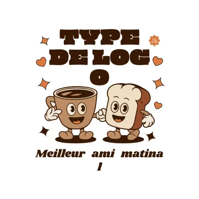 autocollant brun rétro pour le petit déjeuner