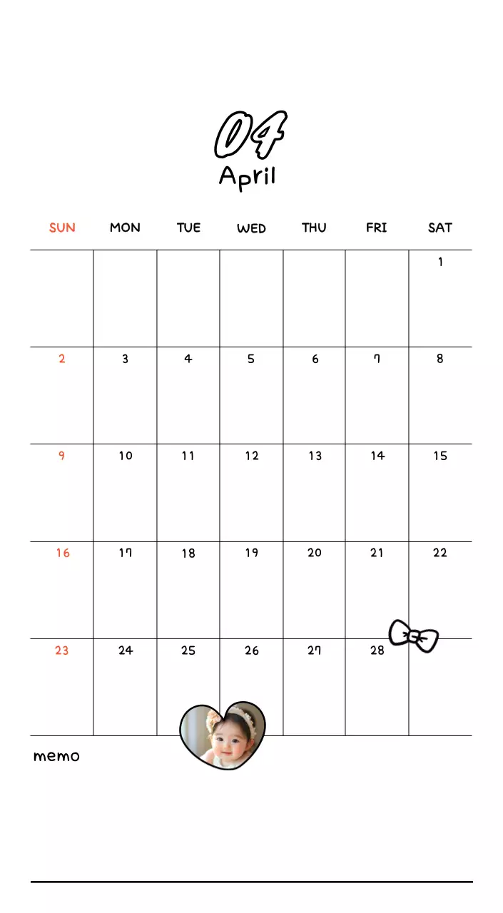 Adorable photo calendar