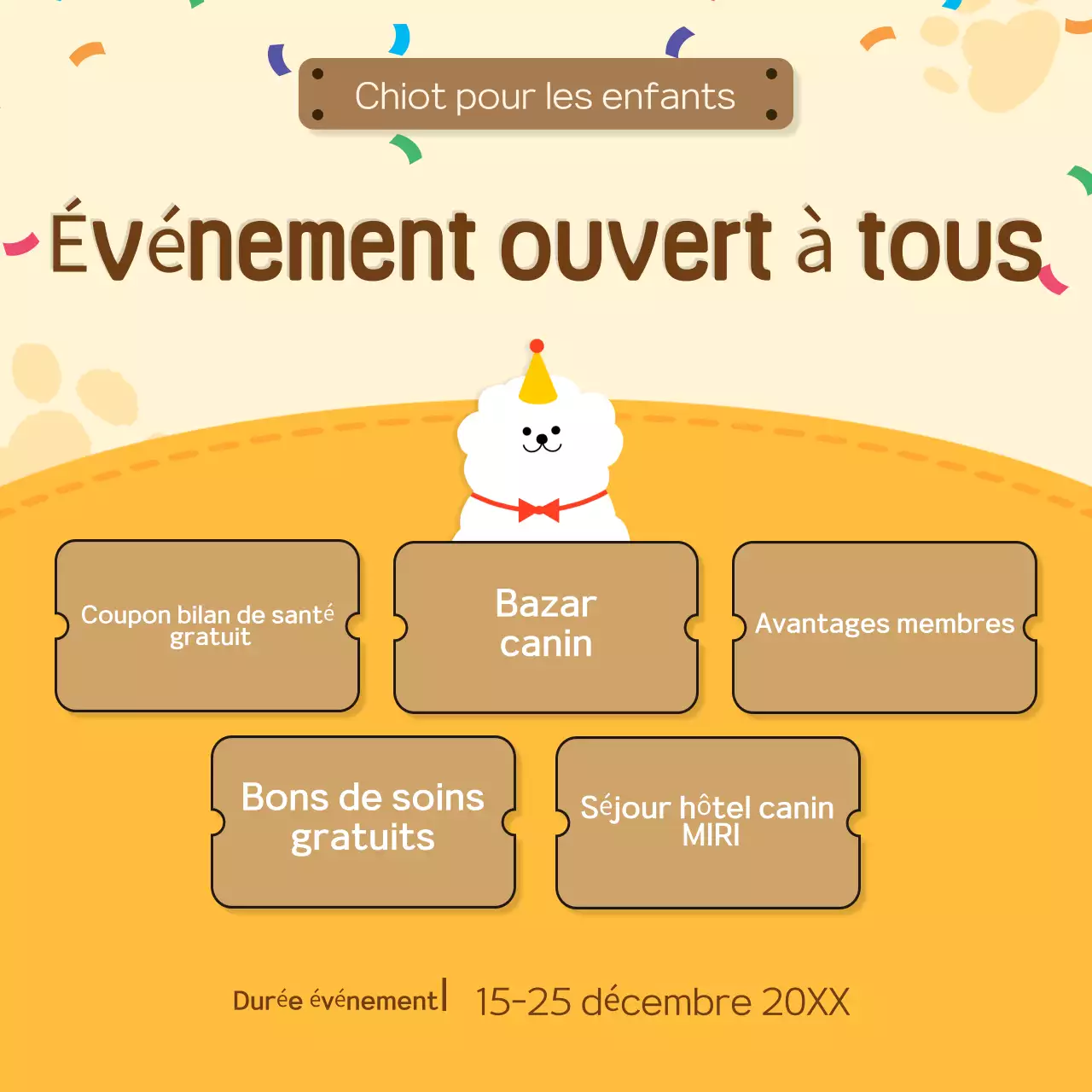 Promouvoir le jardin d'enfants des animaux en peluche jaunes